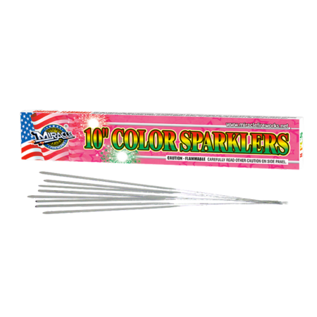 10 INCH COLOR SPARKLERS BY M (24/12/8)