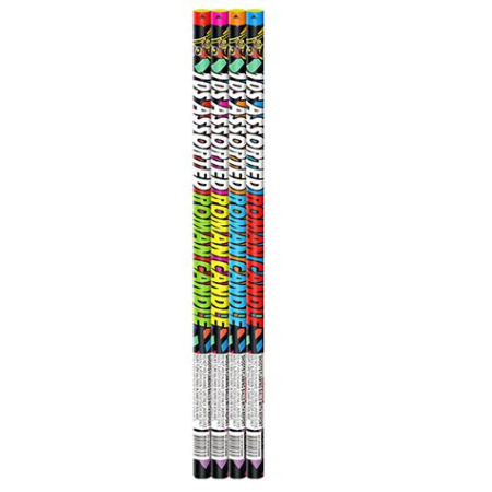 10 BALL ASSORTED ROMAN CANDLES BY MM(36/4)