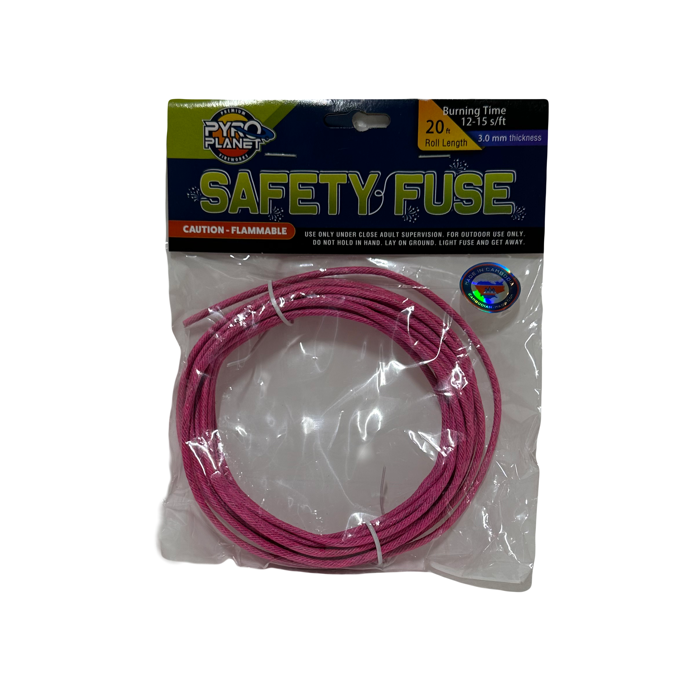 SAFETY FUSE (3MM) 12-15 SEC/FT - 20FT ROLLS BY PP (120/1)